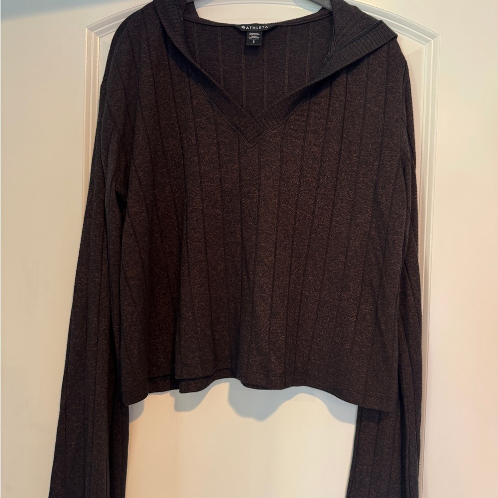 Athleta Chocolate Brown Knit Top